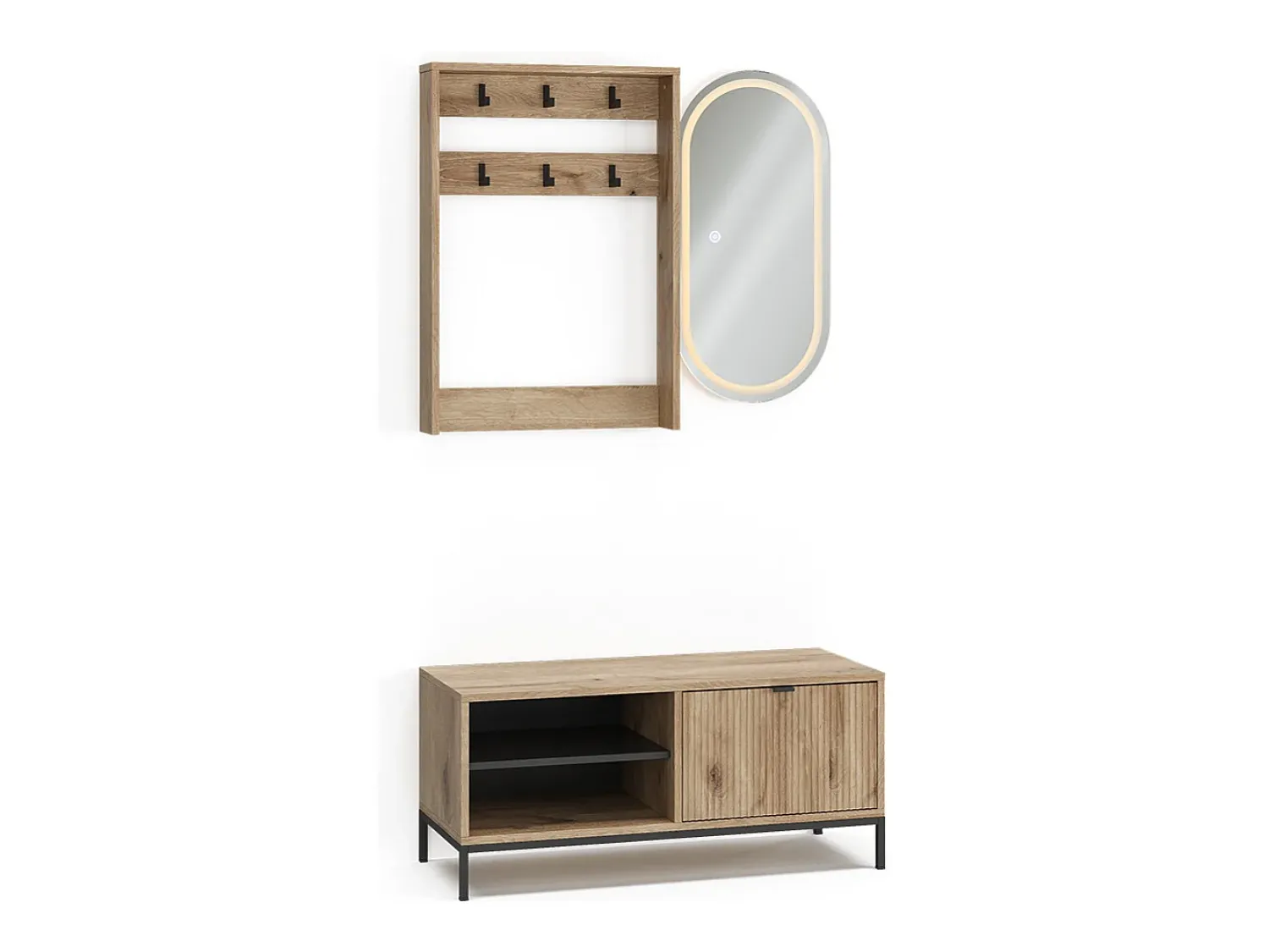 Móvel De Entrada*Vicco Guarda-roupa carvalho viking 100x40x45 eliza Natural escuro