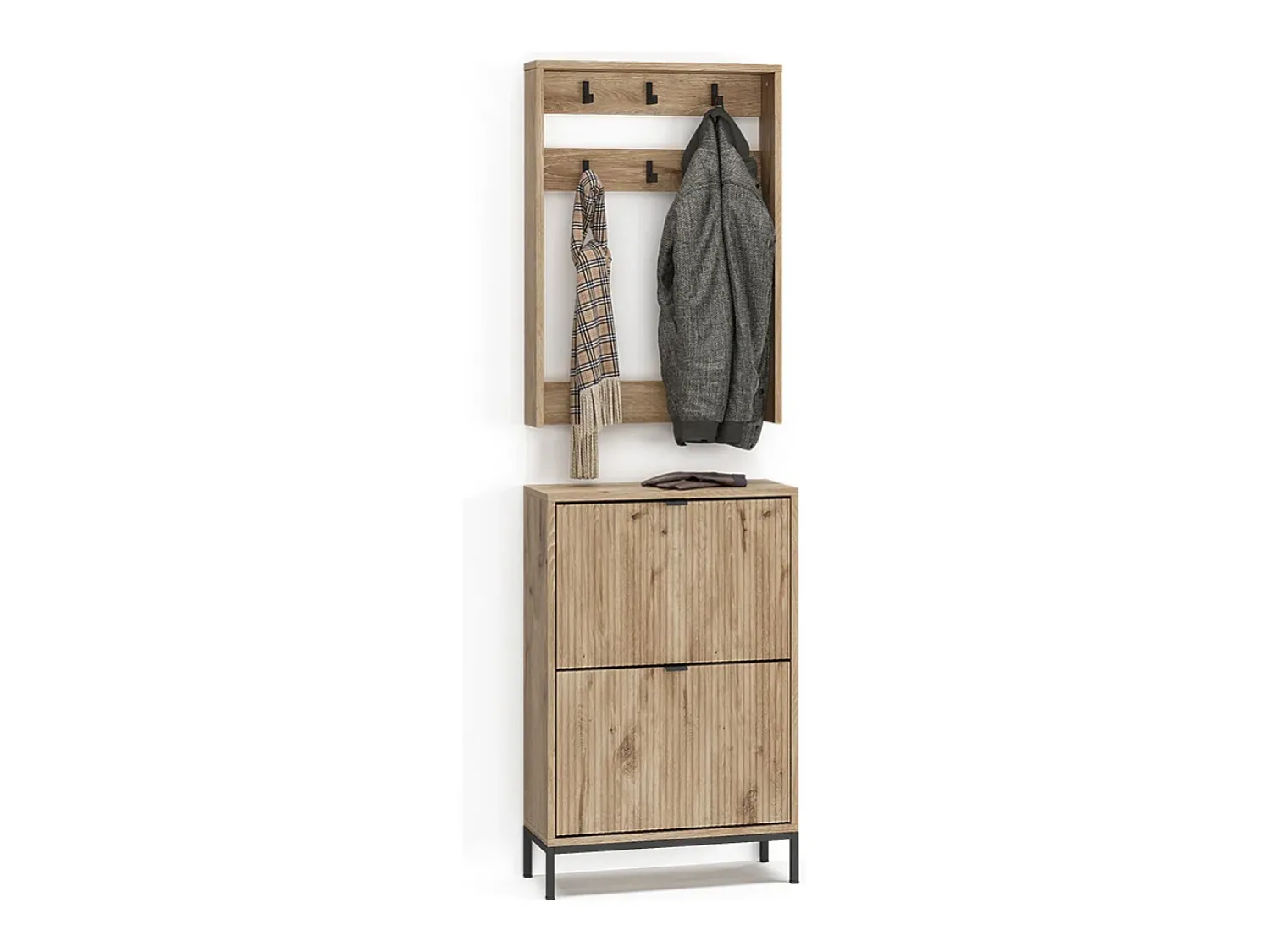 Outlet Vicco Guarda-roupa carvalho viking 60x24x92 eliza Natural escuro