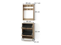Outlet Vicco Guarda-roupa carvalho viking 60x24x92 eliza Natural escuro