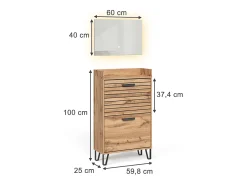 Vicco Guarda-roupa carvalho wotan 59.8x25x100 amber^ Móvel De Entrada