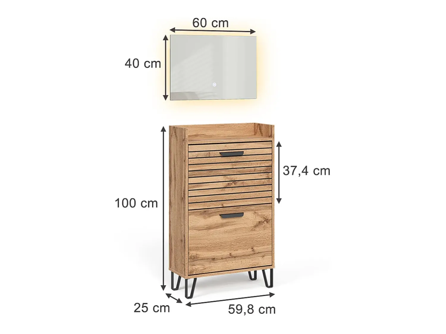 Vicco Guarda-roupa carvalho wotan 59.8x25x100 amber^ Móvel De Entrada