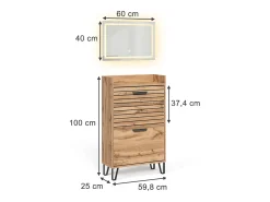 Móvel De Entrada|Vicco Guarda-roupa carvalho wotan 59.8x25x100 amber Natural escuro