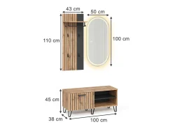 Discount Vicco Guarda-roupa carvalho wotan 100x38x100 amber Natural escuro