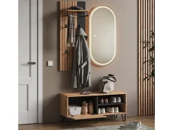 Discount Vicco Guarda-roupa carvalho wotan 100x38x100 amber Natural escuro