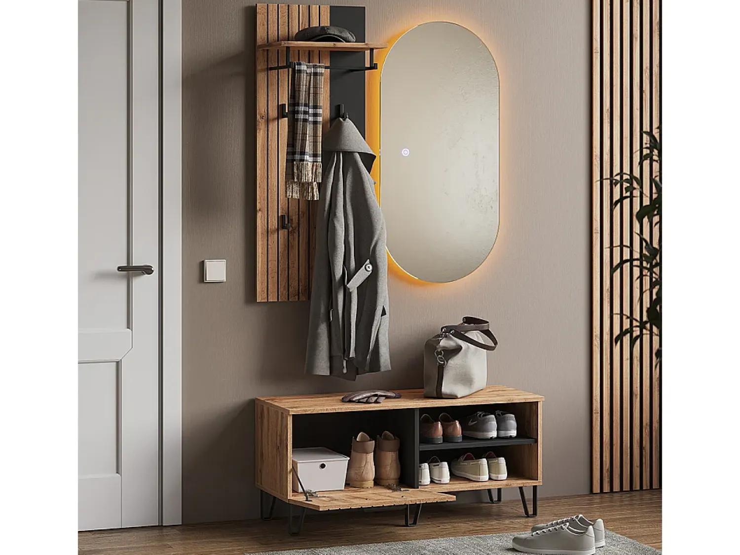 Móvel De Entrada|Vicco Guarda-roupa carvalho wotan 43x26.6x110 amber Natural escuro
