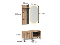 Móvel De Entrada|Vicco Guarda-roupa carvalho wotan 43x26.6x110 amber Natural escuro
