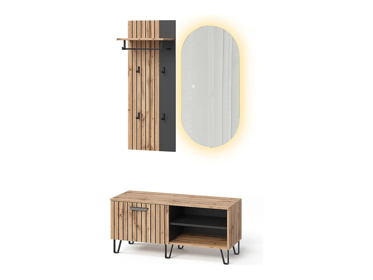 Móvel De Entrada|Vicco Guarda-roupa carvalho wotan 43x26.6x110 amber Natural escuro