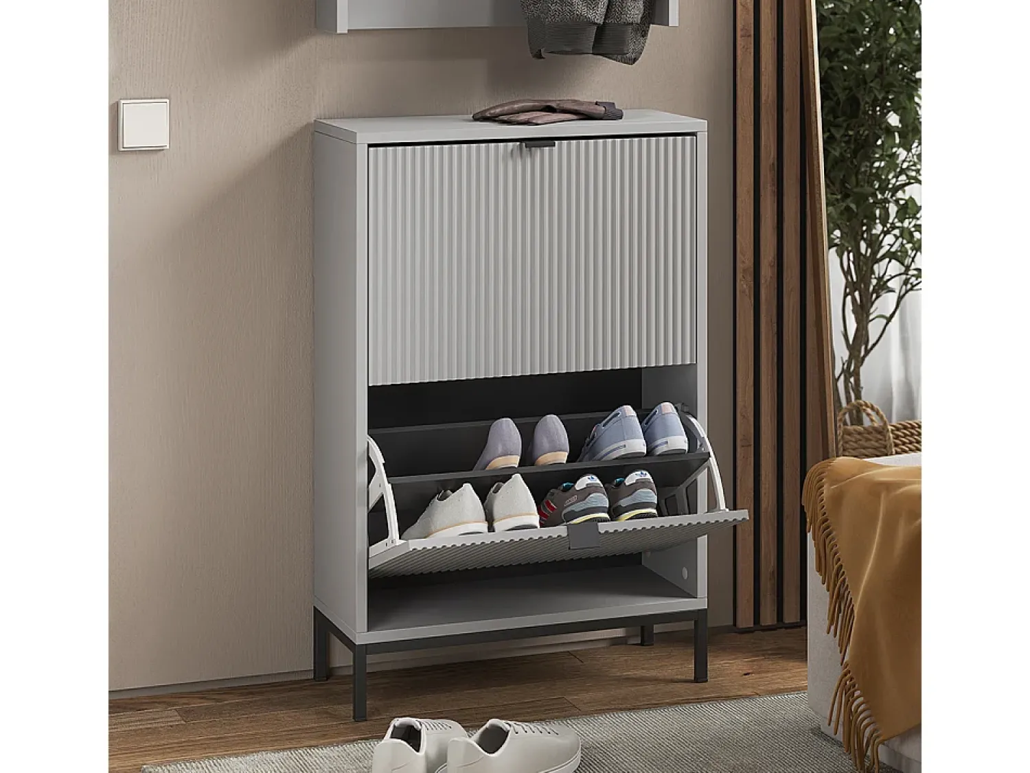 Móvel De Entrada|Vicco Guarda-roupa cinza 60x24x92 eliza Cinzento