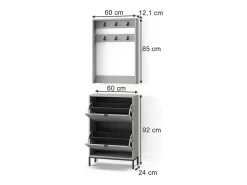 Móvel De Entrada|Vicco Guarda-roupa cinza 60x24x92 eliza Cinzento
