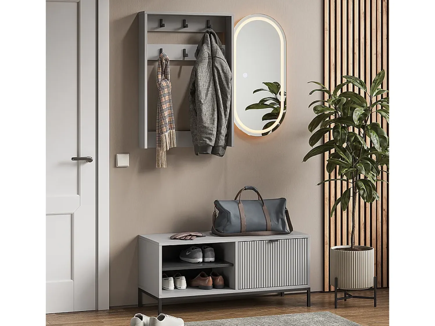 Móvel De Entrada|Vicco Guarda-roupa cinza 100x40x45 eliza Cinzento