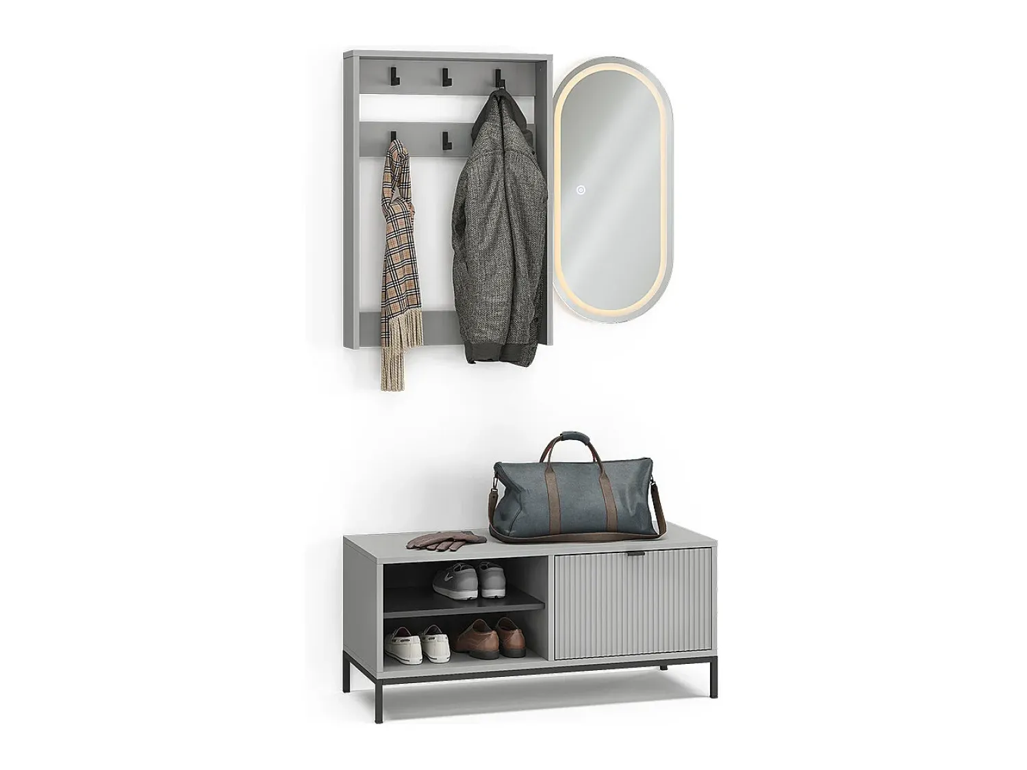 Móvel De Entrada|Vicco Guarda-roupa cinza 100x40x45 eliza Cinzento