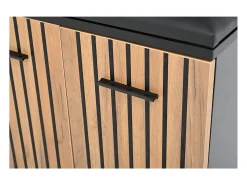 Merax Guarda-roupa com 2 ganchos - 80 x 35 x 175 cm - com banco para sapatos + armário + 1 gaveta - aglomerado -^ Móvel De Entrada