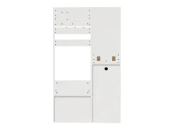 Outlet Merax Guarda-roupa com espelho - 105 x 38 x 180 cm - com ganchos + 2 gavetas + 1 porta - aglomerado - Branco