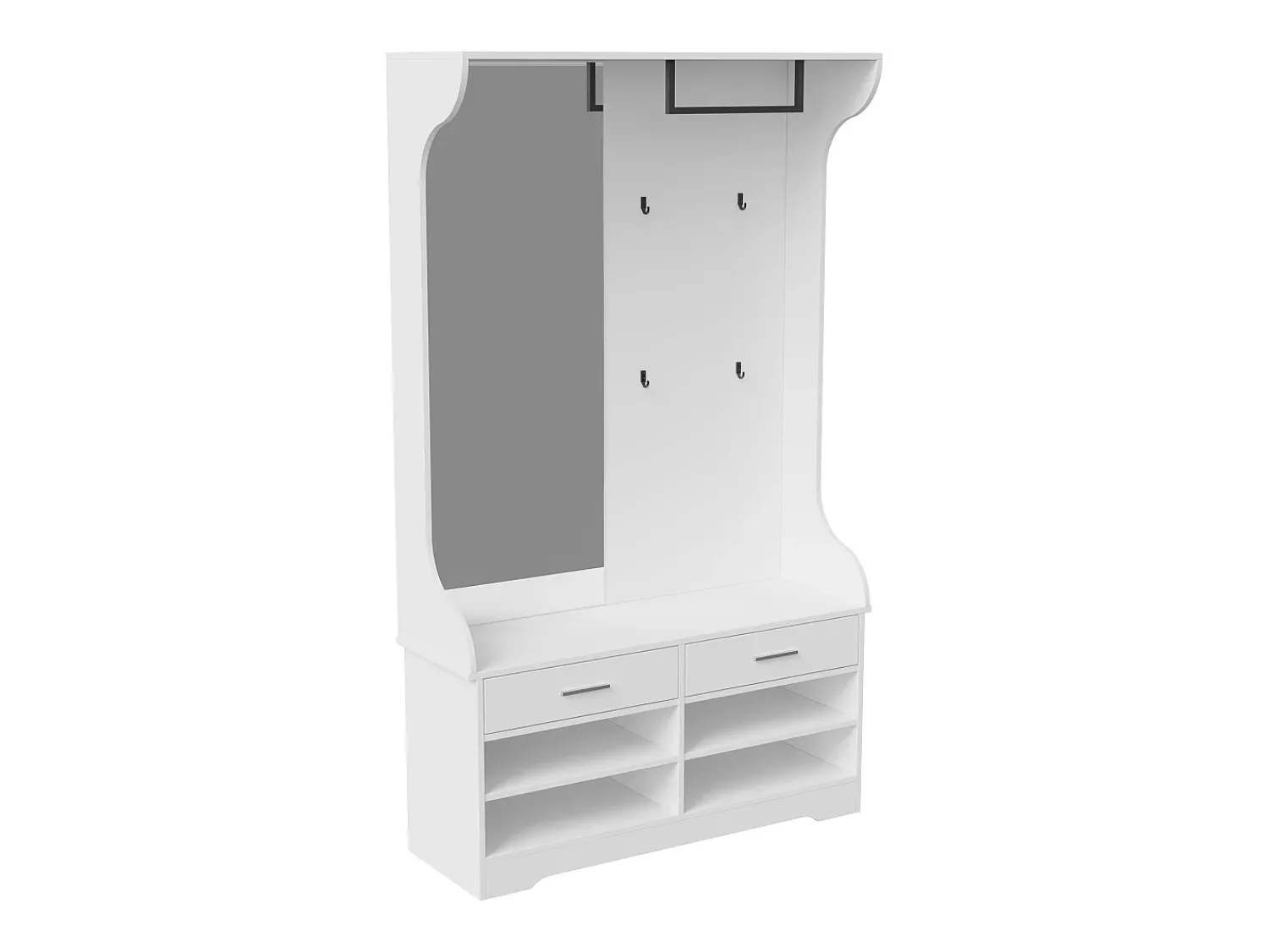 Guarda-roupa de corredor com espelho, ganchos e sapateira - Design moderno^ Móvel De Entrada