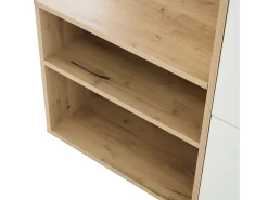 Best ModernLuxe Guarda-roupa de entrada 100×38,5×190 cm - com espelho e organizador de sapatos - com 1 gaveta e 2 compartimentos - branco + natural Natural claro