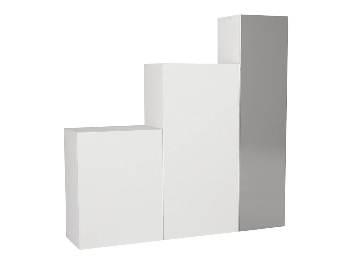 Móvel De Entrada|Vente-unique Guarda-roupa modular com 1 espelho e 3 portas - TELEZA Branco