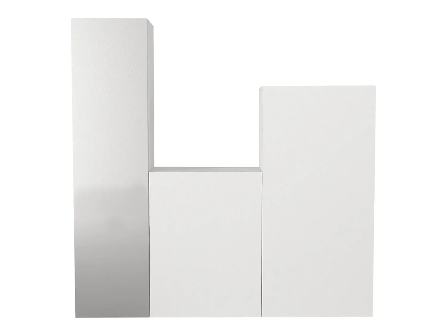 Móvel De Entrada|Vente-unique Guarda-roupa modular com 1 espelho e 3 portas - TELEZA Branco