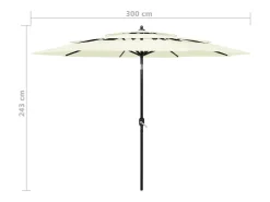 Mesa De Centro*vidaxl Guarda-sol de Jardim 3 Camadas com Poste de Alumínio de 3 Metros na Cor Areia Bege