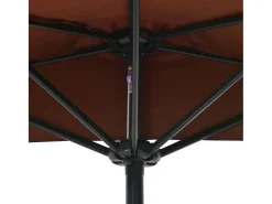 New vidaxl Guarda-sol Semicircular de Alumínio Terracota 270x144 cm para Varanda