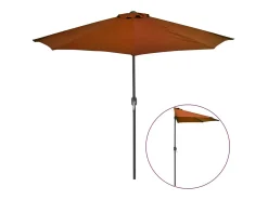 New vidaxl Guarda-sol Semicircular de Alumínio Terracota 270x144 cm para Varanda