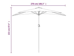 New vidaxl Guarda-sol Semicircular de Alumínio Terracota 270x144 cm para Varanda