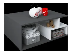 Mesa De Centro| haaus Mesa de centro Tapa, Antracite/Branco, 80 x 50 x 40 cm Cinza antracite