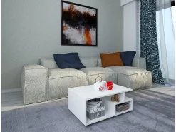 New haaus Mesa de centro Tapa, branca, 80 x 50 x 40 cm Branco