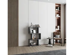 haaus Prateleira Tokyo, 3 gavetas, Antracite, 60 x 24 x 97 cm^ Biblioteca