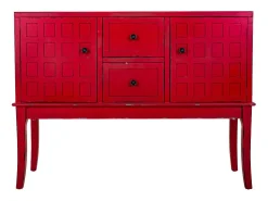 Consola* Hall de entrada de madeira para a casa Vermelho