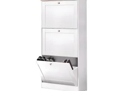 Acessórios De Arrumação*Loft24 Heide | Sapateira com 3 portas basculantes em Wood Look Branco