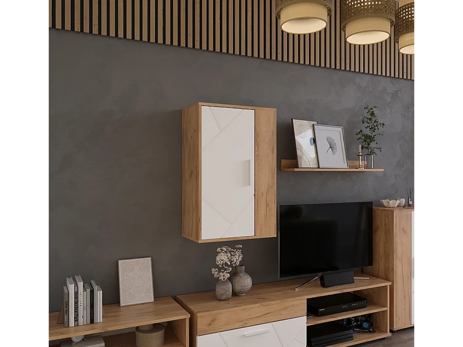 New Vicco Hängeschrank carvalho goldkraft/branco 50.1x28.3x78.4 berno Natural escuro