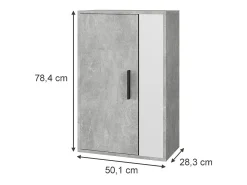 Prateleira|Vicco Hängeschrank concreto/branco 50.1x28.3x78.4 berno Cinzento claro