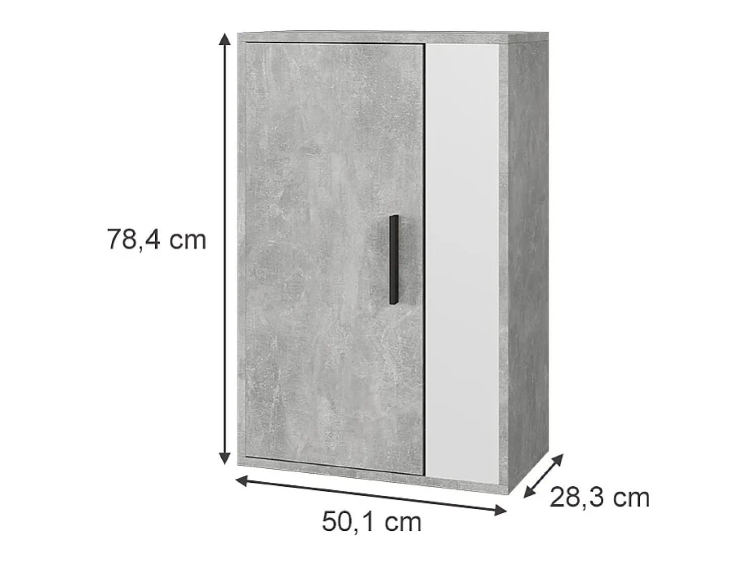 Prateleira|Vicco Hängeschrank concreto/branco 50.1x28.3x78.4 berno Cinzento claro