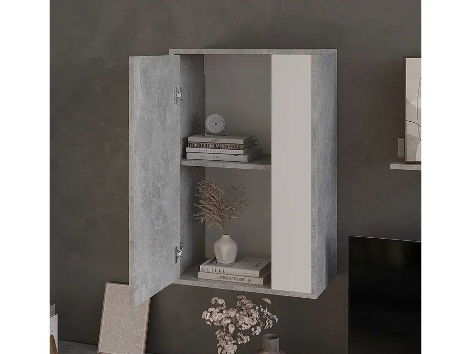 Prateleira|Vicco Hängeschrank concreto/branco 50.1x28.3x78.4 berno Cinzento claro