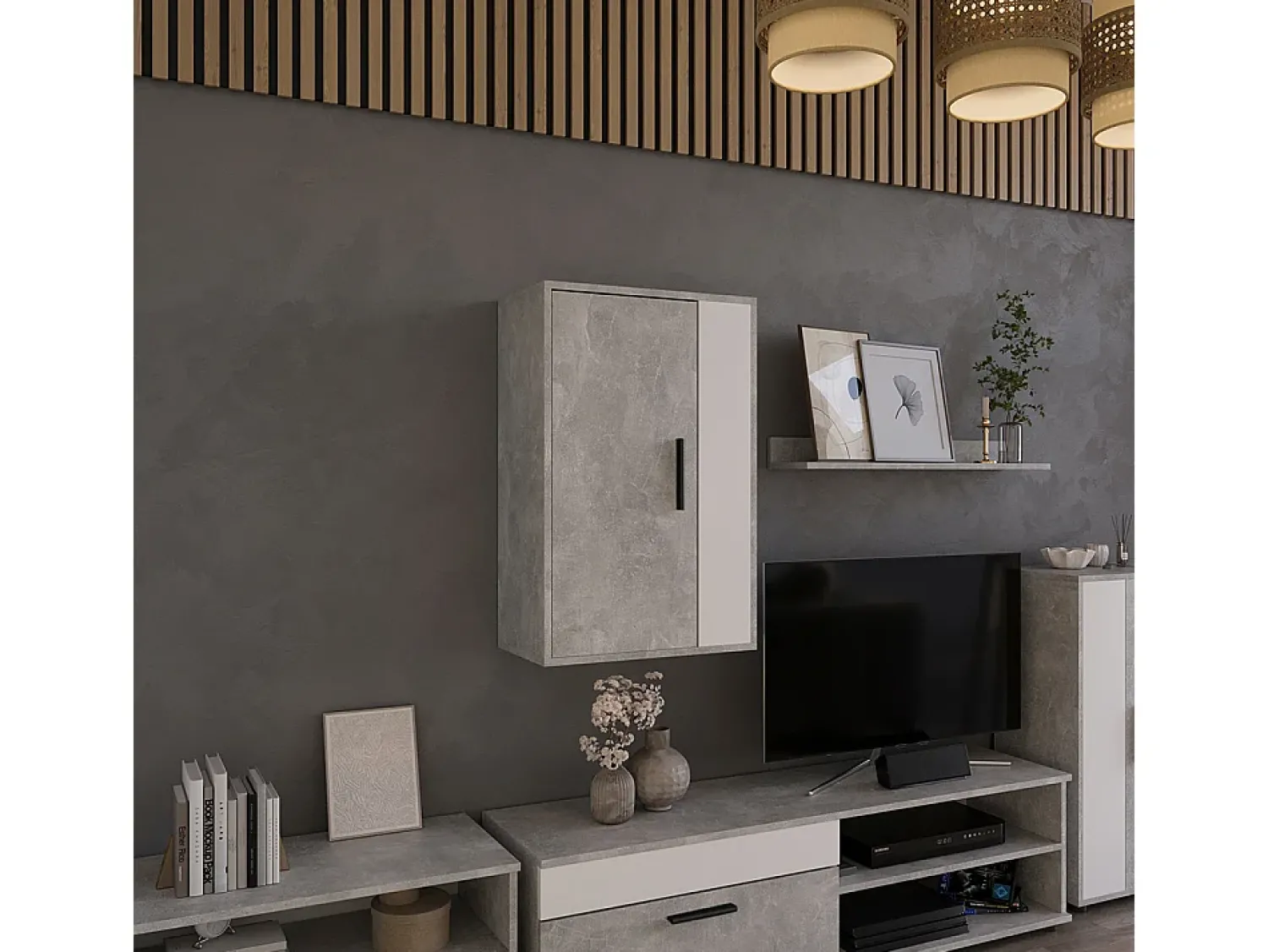 Prateleira|Vicco Hängeschrank concreto/branco 50.1x28.3x78.4 berno Cinzento claro