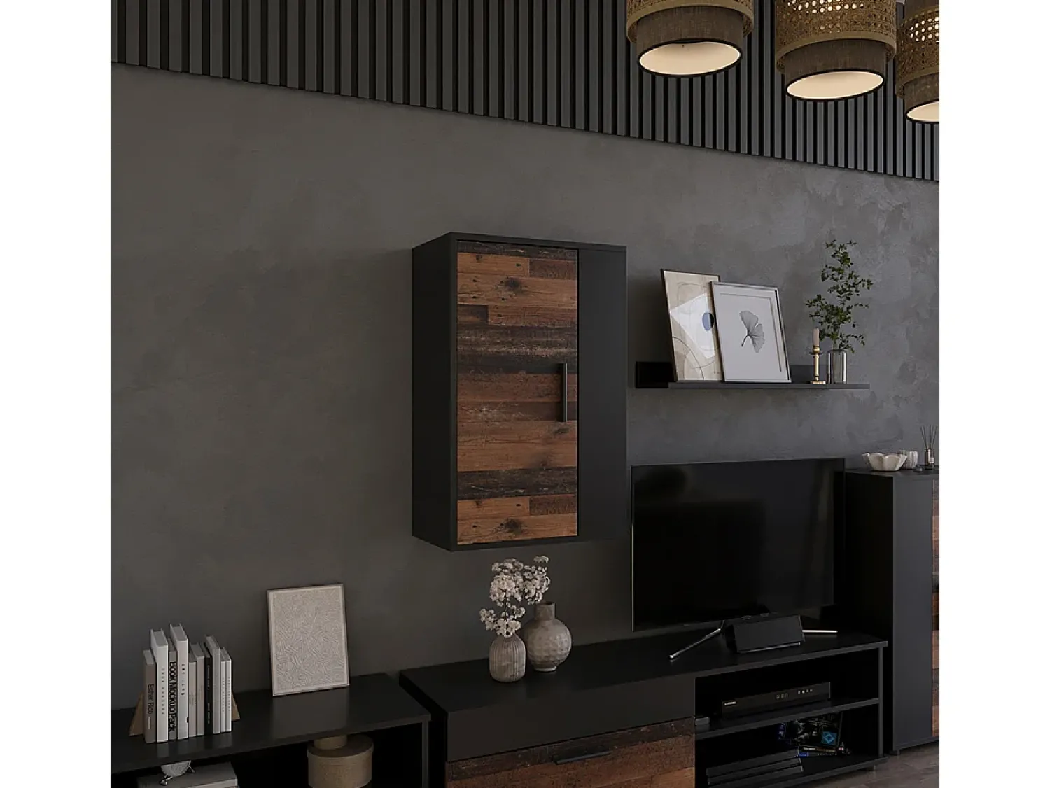 Sale Vicco Hängeschrank /estilo antigo 50.1x28.3x78.4 berno Preto