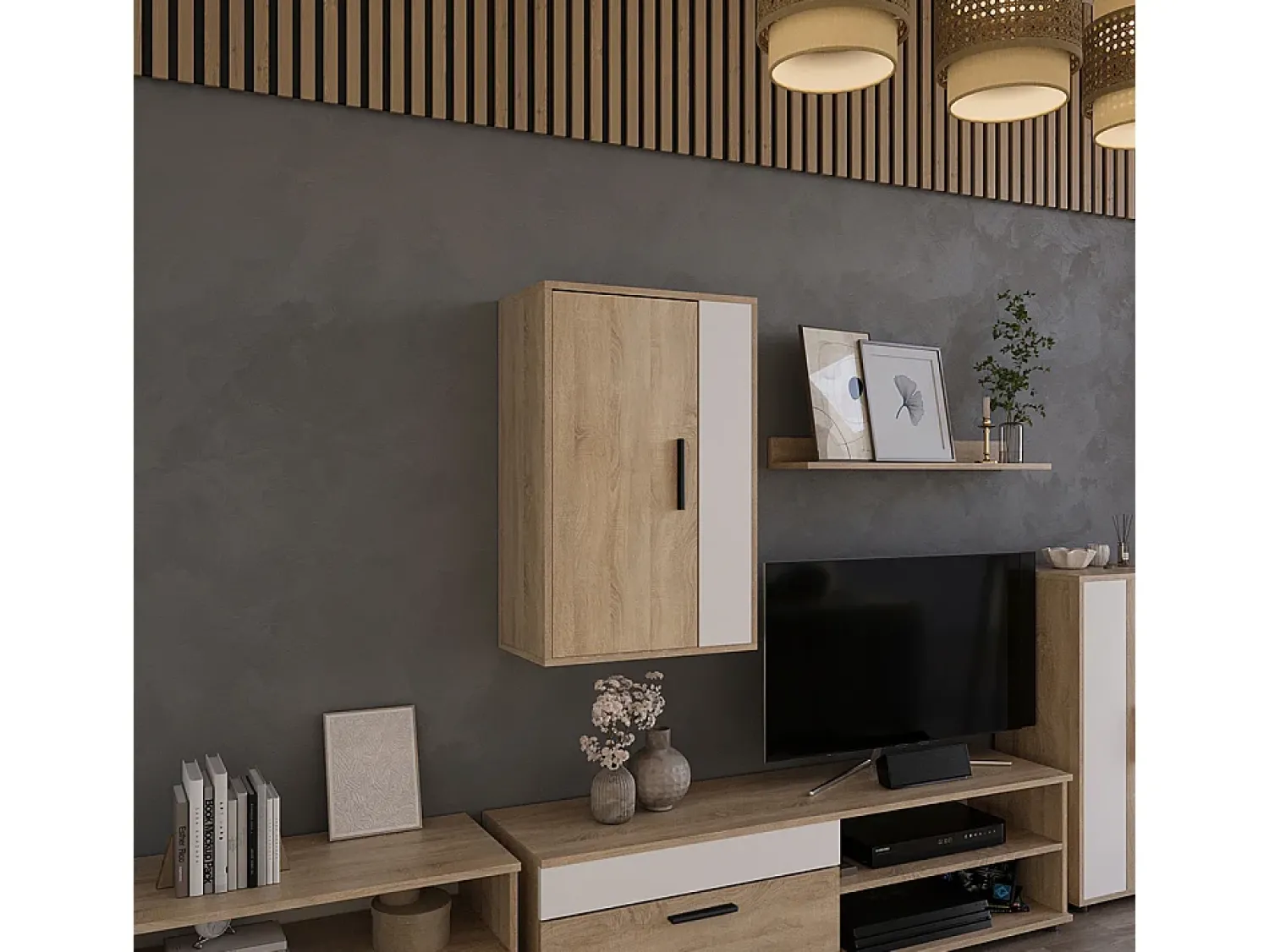Prateleira|Vicco Hängeschrank sonoma/branco 50.1x28.3x78.4 berno Natural claro