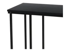 H&S Collection Mesa auxiliar con superficie de MDF negro^ Mesa De Apoio