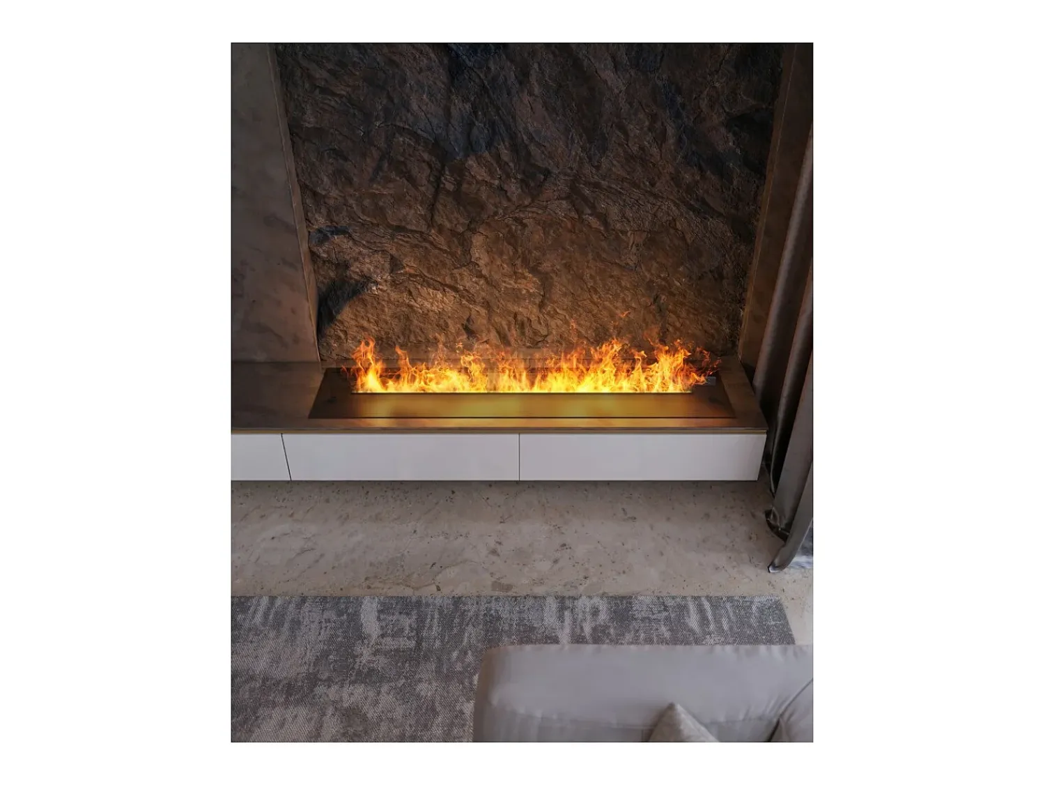 Outlet Invapo Insert 1800 Lareira a vapor embutida - Chama multicolorida 3D, app, tanque 3,6 l, recarga automática - 180 cm Preto