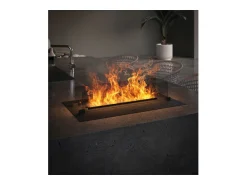 Lareira| Invapo Insert 700 Lareira embutida a vapor de água - Chama multicolorida, efeito 3D e controle por aplicativo, tanque de 1,2 l - 70 cm Preto