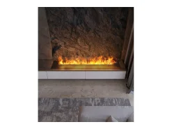 Lareira| Invapo Insert 1800 Lareira embutida a vapor de água - Chama multicolorida, efeito 3D e controle por aplicativo, tanque de 3,6 l - 180 cm Preto