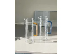 Acessório Vinho E Bar* Jarra de vidro soprado à mão transparente/ 1200 ml, Tube Azul