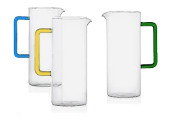 Acessório Vinho E Bar* Jarra de vidro soprado à mão transparente/ 1200 ml, Tube Azul