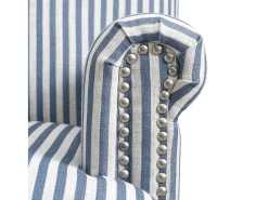 Poltrona*Dorel Home Jaya | Cadeira em linho riscado Azul