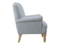 Poltrona*Dorel Home Jaya | Cadeira em linho riscado Azul