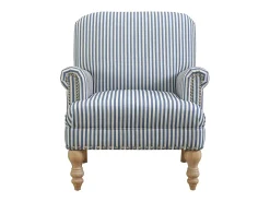 Poltrona*Dorel Home Jaya | Cadeira em linho riscado Azul