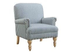 Poltrona*Dorel Home Jaya | Cadeira em linho riscado Azul
