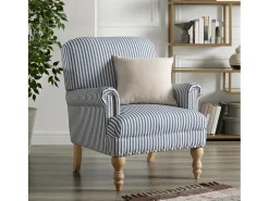 Poltrona*Dorel Home Jaya | Cadeira em linho riscado Azul