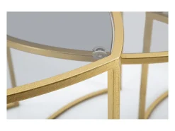 Clearance JOGO DE MESAS DE CENTRO TRIÂNGULO 3 PCS CM Ø 60X50-50X45-40X40 Dourado