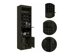 Móvel De Bar*TuHome Kava Espresso Melamine Bar Cabinet with Cup Shelf and Lower Cabinet, 180.6 cm X 51 cm X 34 cm, Multicolor Multicor
